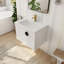 Meuble-lavabo mural de salle de bain avec lavabo en céramique et porte à fermeture en douceur-737982189