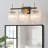3 - Light Dimmable Vanity Light Black And Brushed Gold Finish With Textured Glass Shade