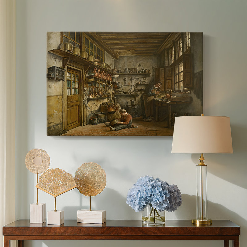 The Coppersmith's Workshop-Henri de Braekeleer-Gallery Wrapped Canvas-1861, 12 x 18