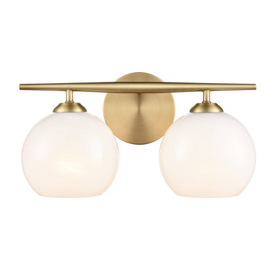 Meuble-lavabo 2 lumières avec abat-jour en verre blanc Millennium Lighting Kimorra