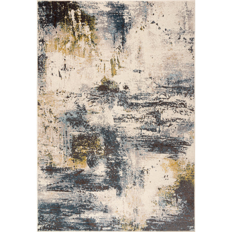 Tapis beige, moutarde, brun, moutarde, multicolore, Ladole Rugs, Rectangle 6 pi 7 po x 9 pi 6 po