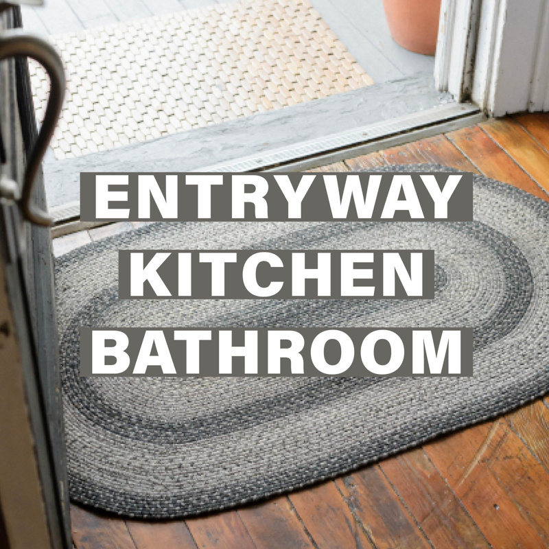 Cynita Braided Jute Non-Shedding Premium Charcoal/Gray Rug, Oval 2' x 3'
