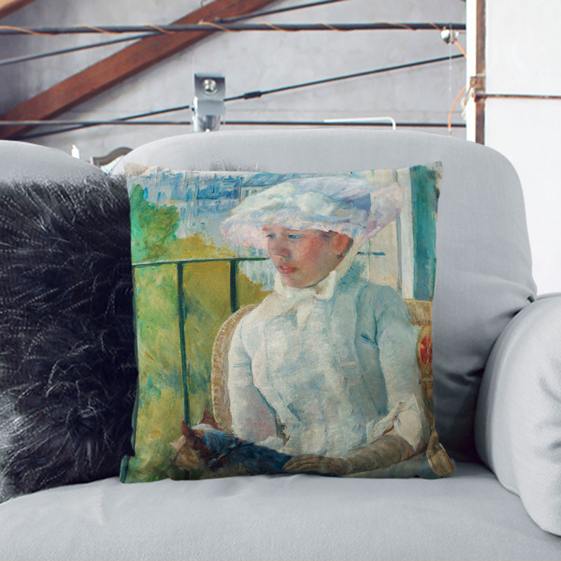 Square Cushion, 40cm H x 40cm W x 15cm D, White