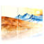 Abstrait paysage de montagne, coucher de soleil, réflexion, aquarelle, ensemble de 3 impressions sur toile-405282209