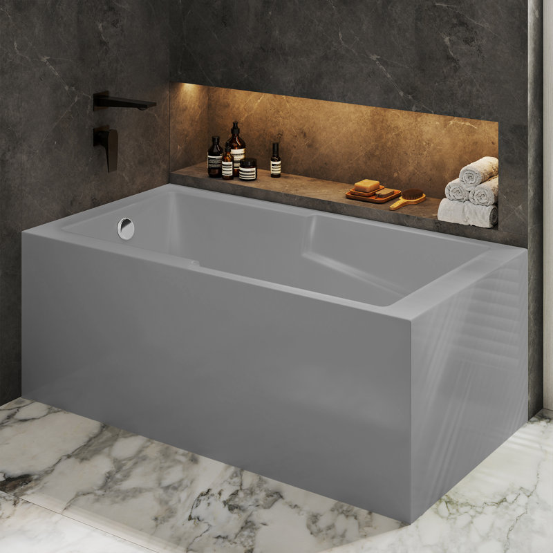Baignoire de coin Claire, Gris lustré, Gauche