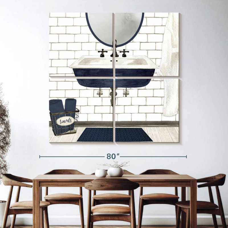 Lavabo bleu marine Kerrick Farmhouse Bath II, H 74 po x l 74 po