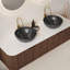 Meuble-lavabo de salle de bain 60 po avec lavabos, armoire de rangement murale rayée à bords arrondis avec 2 tiroirs et 2 cuves en céramique avec motif de pierres, pré-assemblée-1804908079