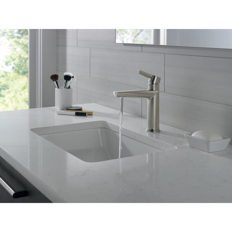 Galeon Single Hole Bathroom Faucet with Drain Assembly, Lumicoat Stainless