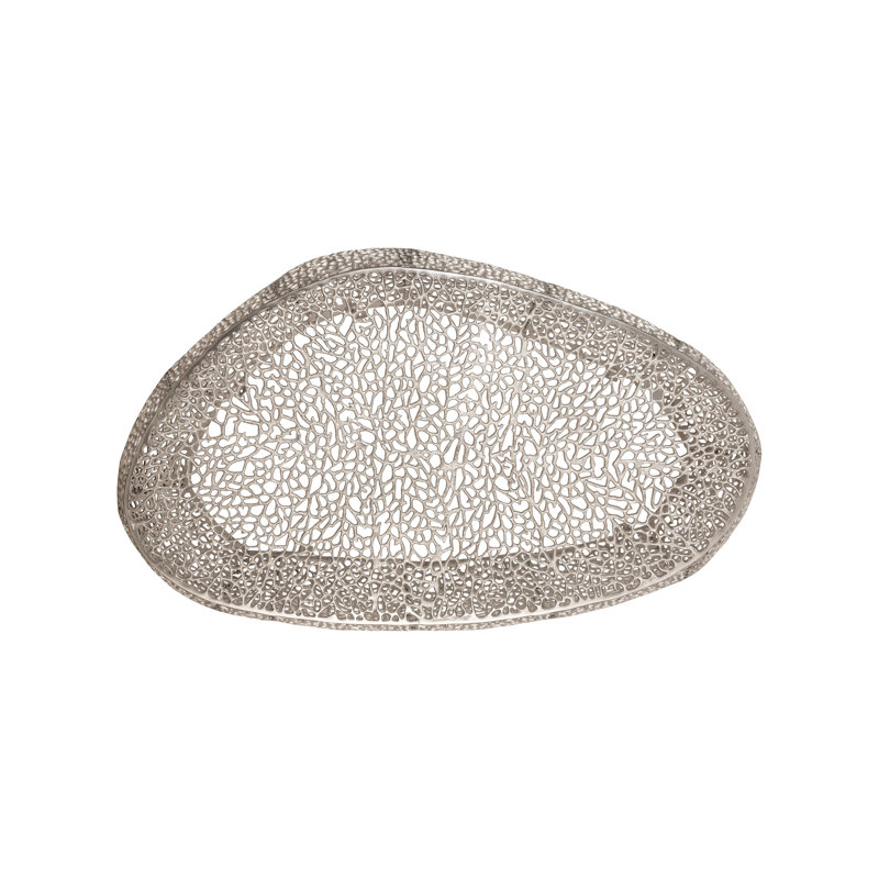 Cindie Oval Coffee Table Silver, Silver