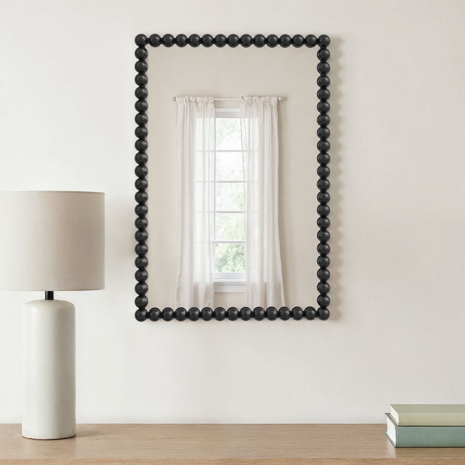 Sanne 24" Vanity Mirror, Satin Black, 30" H x 20.5" W