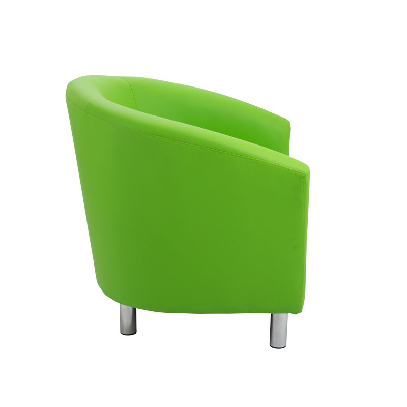 Pyrmont Faux Leather Barrel Chair, Lime Green