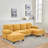 U-shaped Sectional Sofa With Dual Chaise Lounges, Storage Pockets And Armrest Pillows-950727181