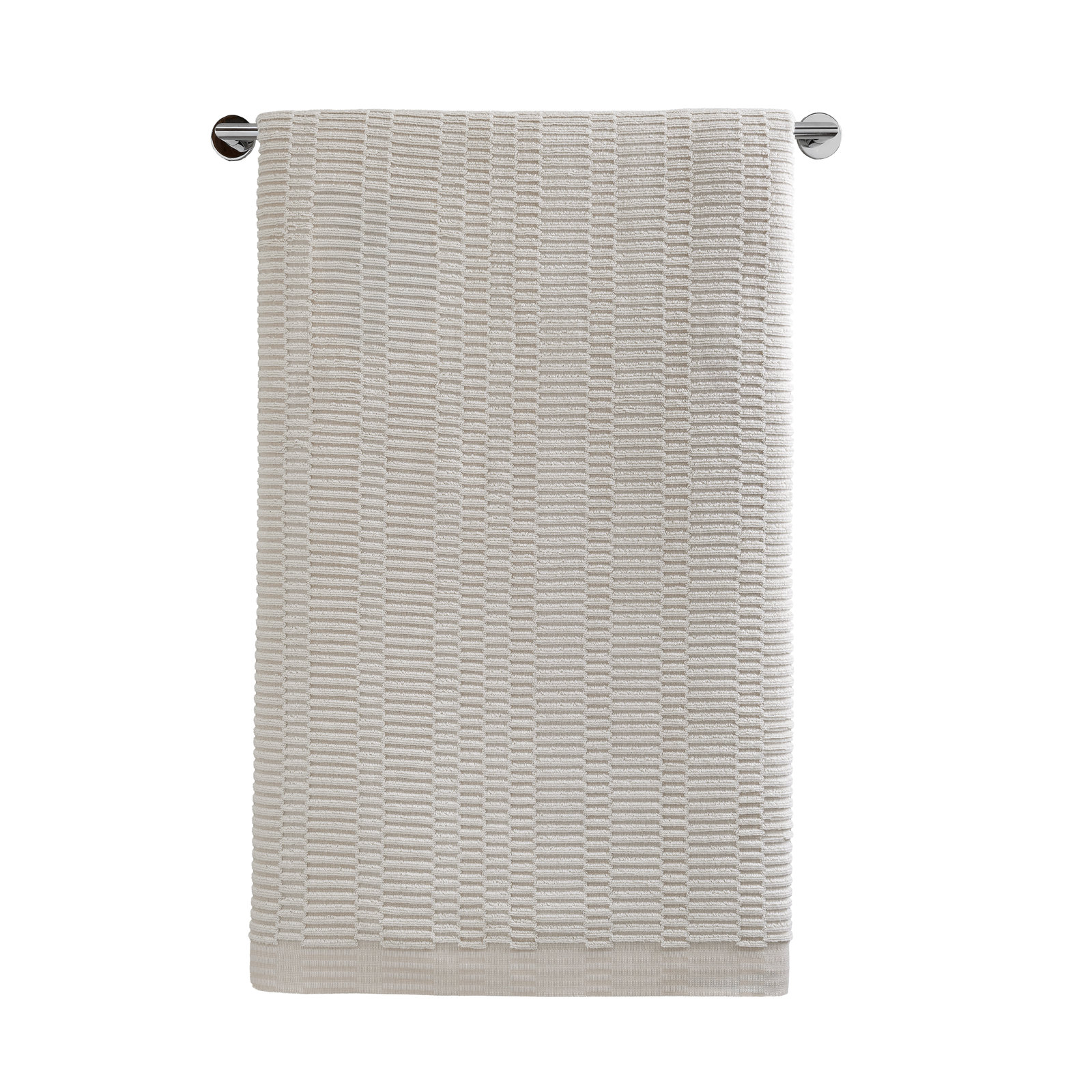 Geometric Cotton Washcloth, Ivory
