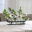 Vase à fleurs en verre 6 pièces avec support en métal