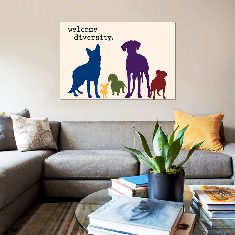 « diversité », impression sur toile, H 18 po x l 26 po x P 1,5 po, Pas de tapis, Toile tendue