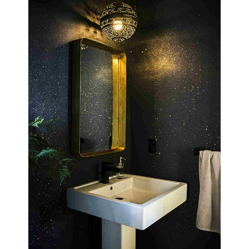 Cosmos Wallpaper, 26" W x 144" L, Blush Pink/Gold/White