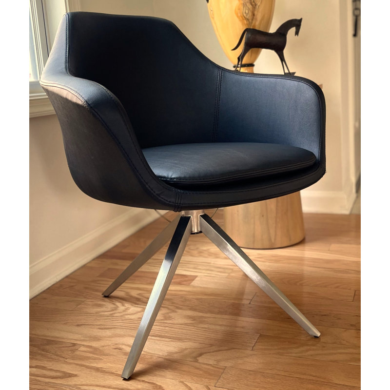 Chaise de réception Albarado, Noir, Acier inoxydable