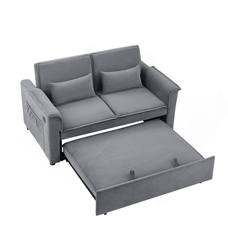 Canapé-lit convertible en tissu Modern, Gris