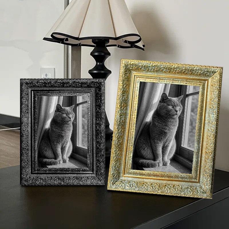 Cadre photo sophistiqué doré antique 1PC pour photos 5 po x 7 po et mémoire de voyage, Antique Gold, 1, 5" W x 7" H
