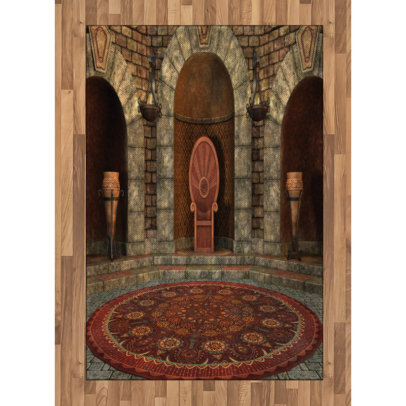 Tapis décoratif à longs fils en fibre de poly haute densité Gothic, Rectangle— 4 pi x 5 pi 8 po