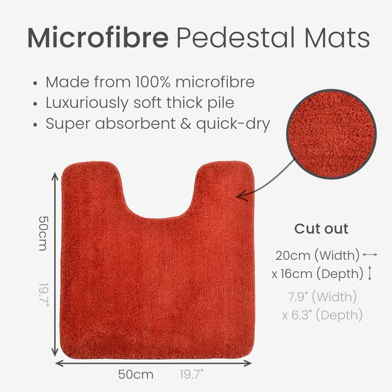 Joyce Microfibre U-Shape Pedestal Mat, Terracotta