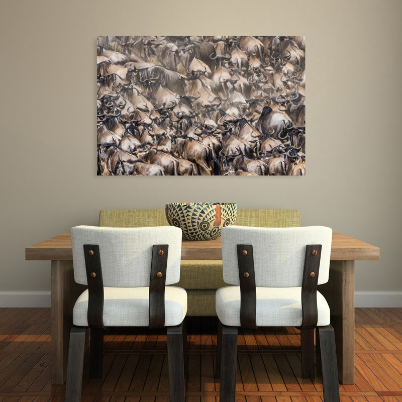 «Wildebeest», reproduction d'art abstraite, animal contemporain, H 32 po x l 48 po