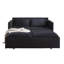 Lit convertible en velours côtelé, 31 réglables avec tirette, poches de rangement latérales, confortable pour le salon, revêtement, option escamotable, 2 coussins et poches-392964191