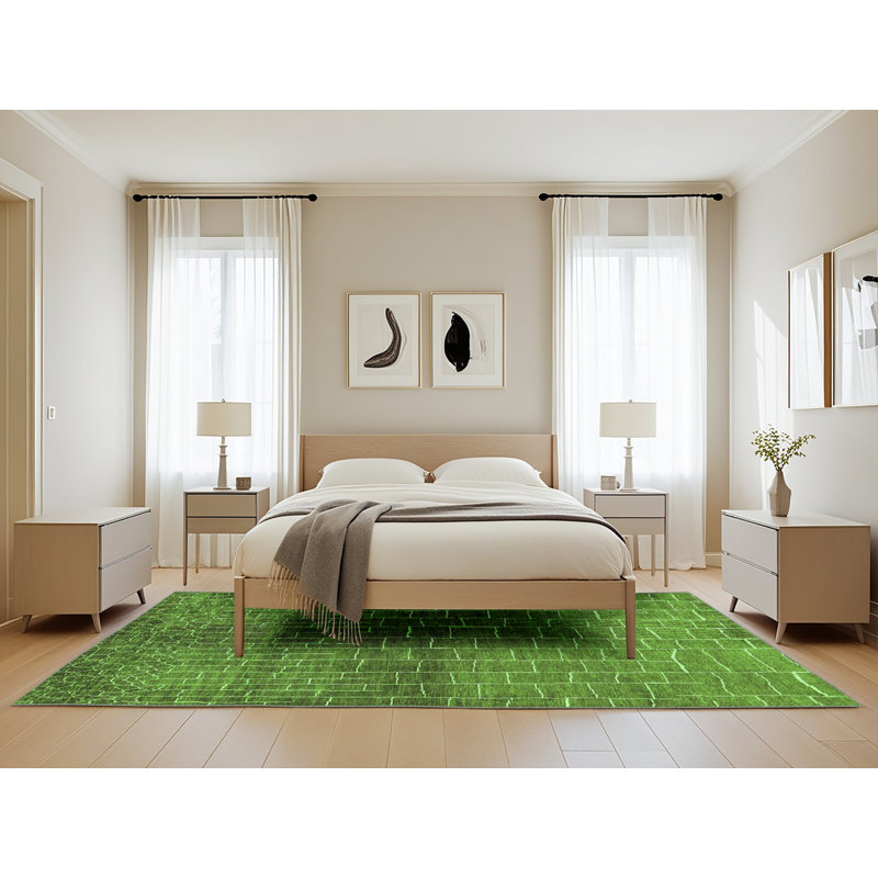 Washable Geometric Indoor Rug, Rectangle 5' x 8'