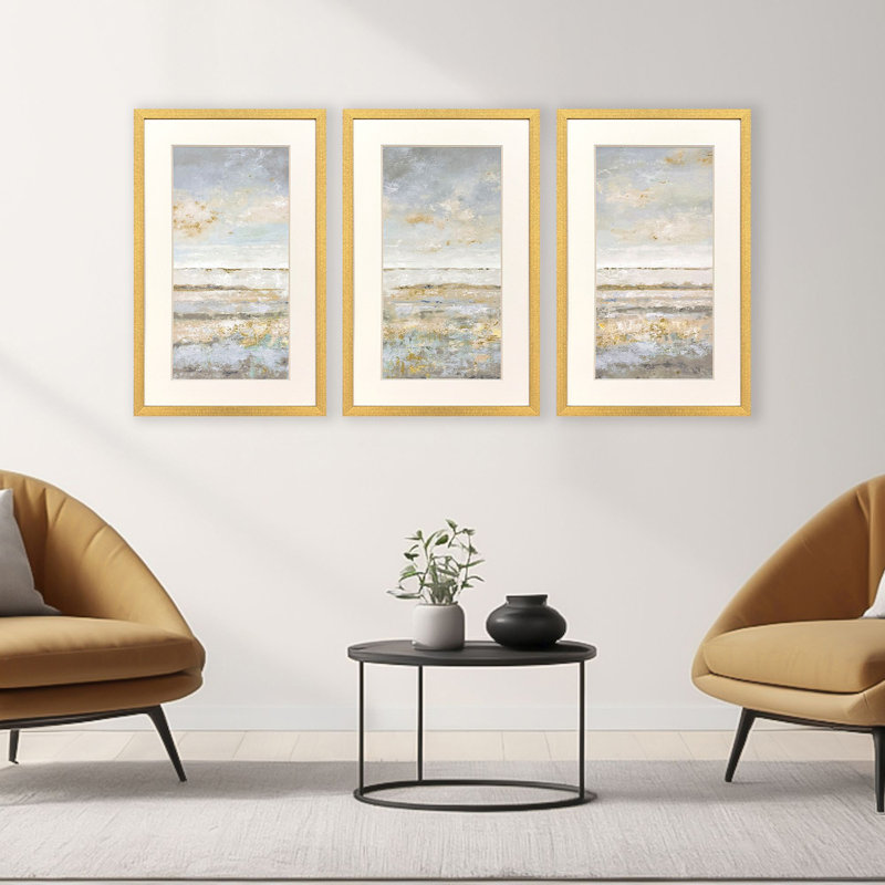 «Sea Horizon», ensemble de 3 encadrées