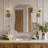 Contemporary Concave Edge Scalloped Bathroom Vanity Mirror | Stainless Steel Frame-2068031867-2057041960