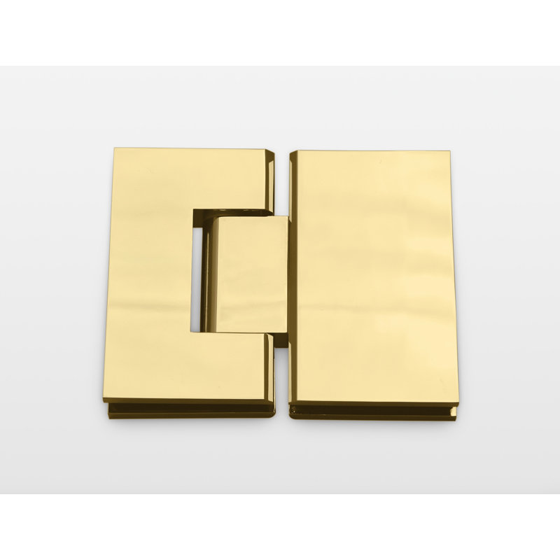 60" W x 78" H Pivot Frameless Shower Door, Polished Brass