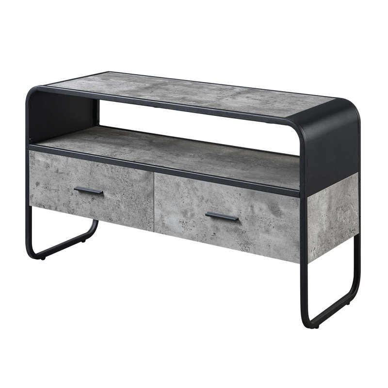 Concrete and 2-drawer TV Stand