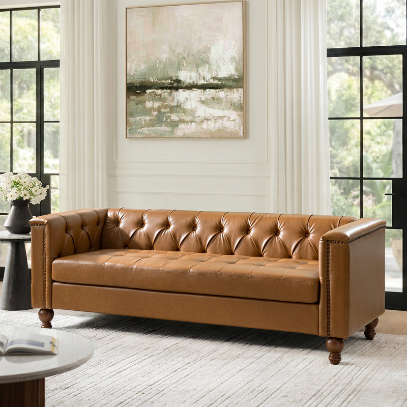 Canapé Chesterfield Anselmo, Chameau