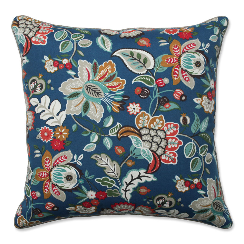 Floral Outdoor Reversible Throw Pillow