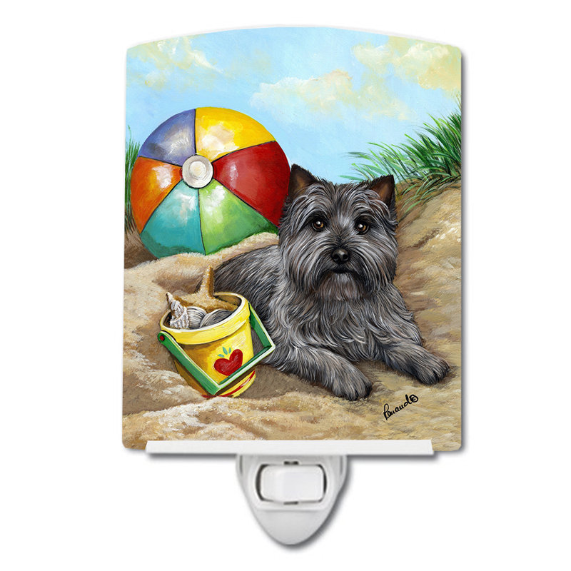 Veilleuse Westie, Cairn terrier à la plage