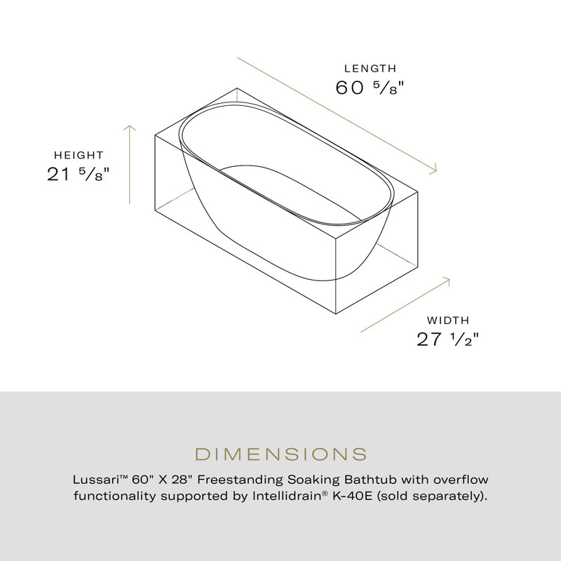 Lussari 65" x 29" Freestanding Soaking Bathtub