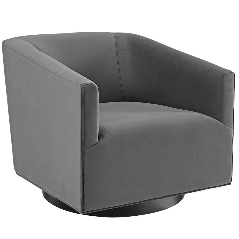 Chaise pivotante Twist, Velours gris velours