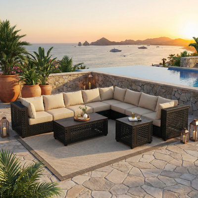 Backus 7 - Person Patio Conversation Set with Cushions