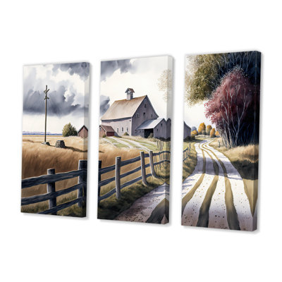 «Path To The Barn V», reproduction sur toile 3 pièces