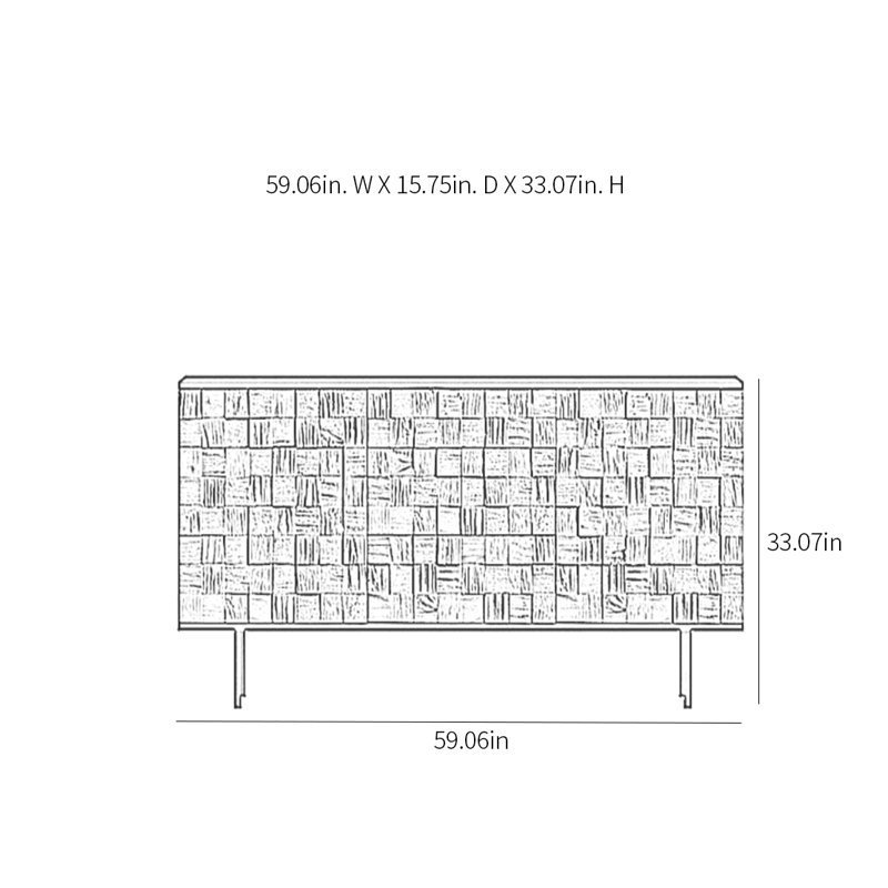 Retro Minimalist sideboard with 3 drawers