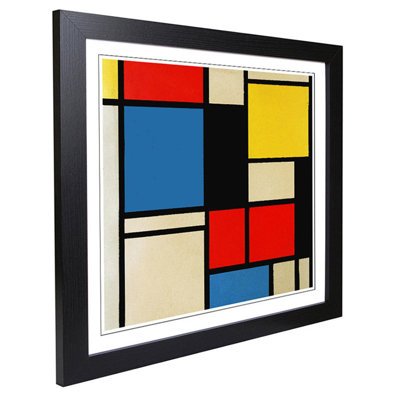 Piet Mondrian - Single Picture Frame Print, Black