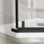 Cabine de douche d'angle sans cadre avec porte de douche pivotante en verre trempé transparent