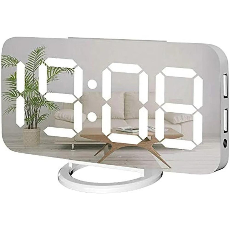 Gladwyn Digital Acrylic Electric Tabletop Clock, White