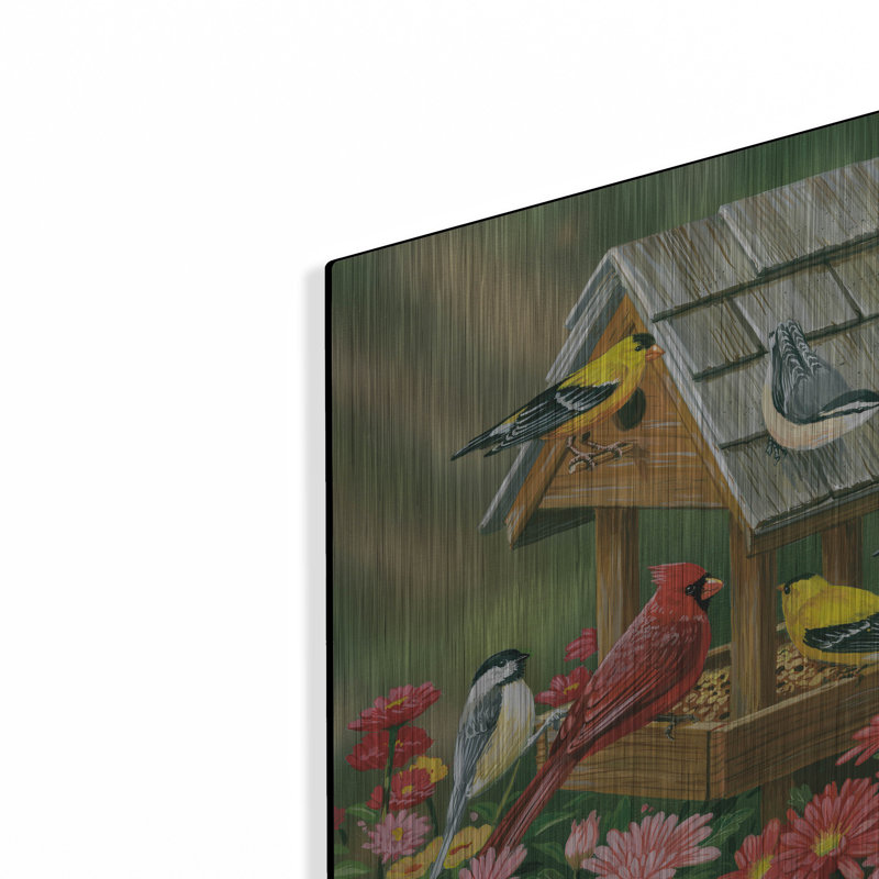 «August Garden Birds Fall Feast» par William Vanderdasson, August Grove, art mural en métal, H 12 po x l 12 po