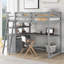Lit mezzanine simple avec bureau et tablettes, deux tiroirs intégrés-86380214
