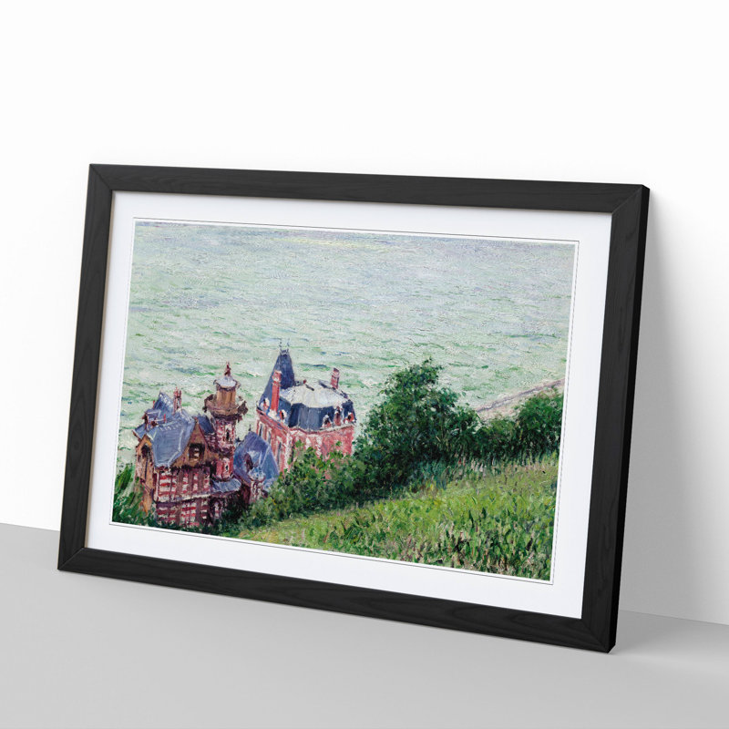 Villas at Trouville by Gustave Caillebotte - Picture Frame Painting, Black, 36cm H x 48cm W x 2cm D
