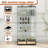Modern Glass Display Cabinet With 4 Tempered Glass Bookshelf,natural-1270436243