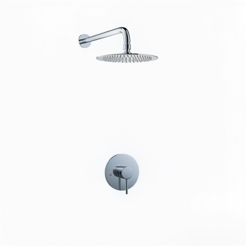 Topcraft Wall-Mounted 12-Inch Rain Shower System, Chrome