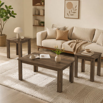 Ensemble de table, ensemble de 3 pièces, café, bout, côté, accent, stratifié de salon, transitionnel