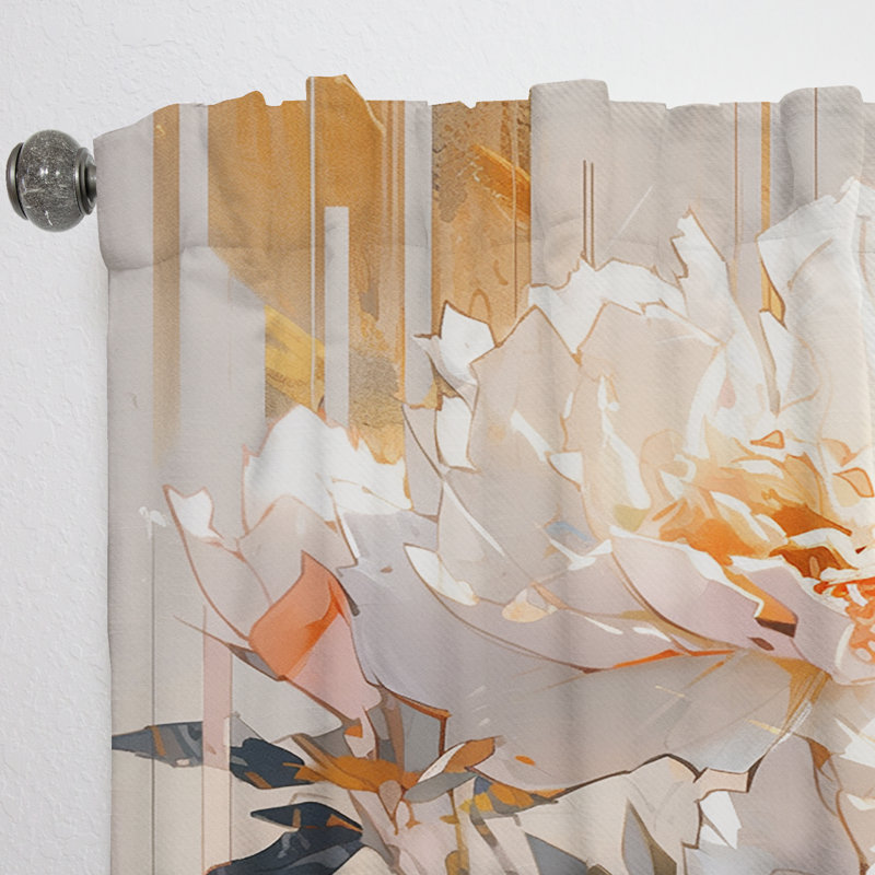 Paladora Peony Blossoms Of Tranquility II - Peony Curtain - Velvet Room Darkening - 1 panel, 52" W x 63" L